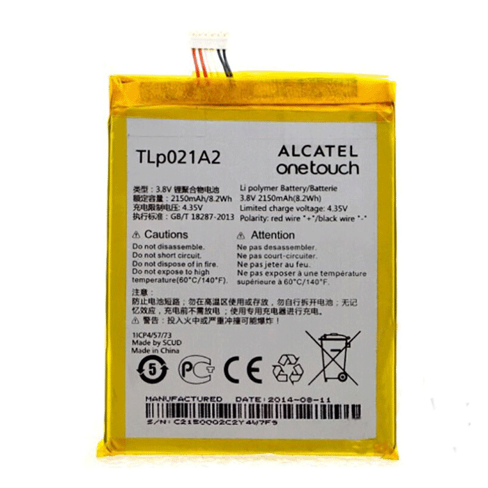 Μπαταρία TLp021A2 για Alcatel One Touch Idol 2S OT-6050 OT-6050Y TCL S830U S838M - 2150 mAh