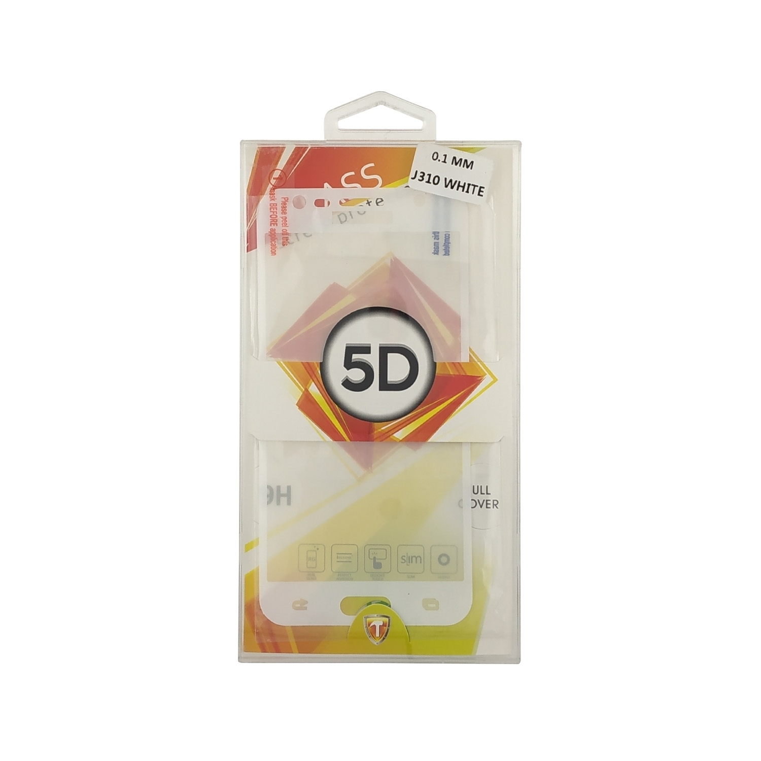 Προστασία Οθόνης Tempered Glass 9H/5D Full Glue Full Cover 0.1mm για Samsung Galaxy J510F J5 2016 - Χρώμα: Λευκό
