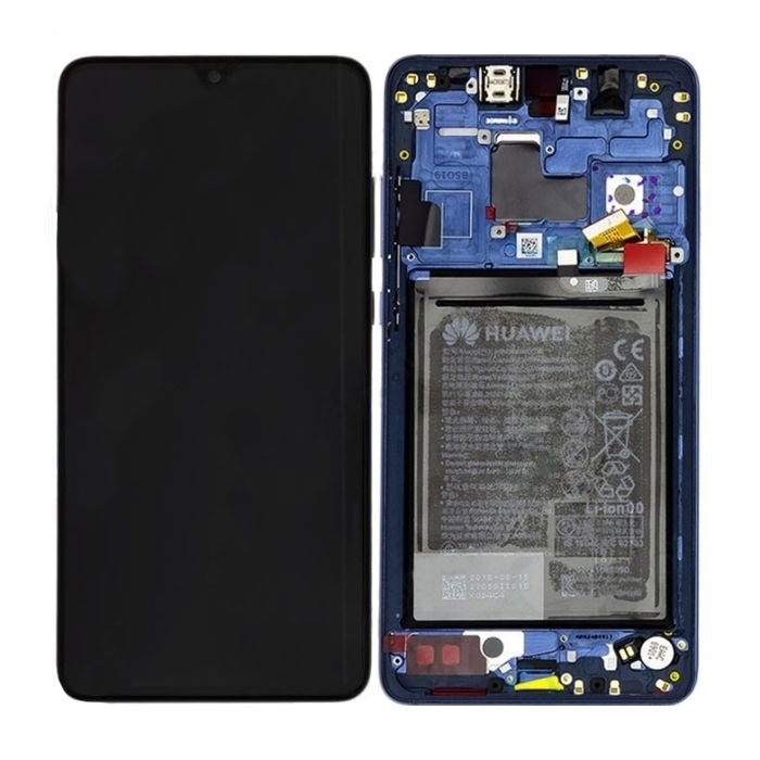 Γνήσια Οθόνη LCD με Μηχανισμό Αφής, Πλαίσιο και Μπαταρία για Huawei Mate 20 2018 (Service Pack) 02352FQM - Χρώμα: Μπλε