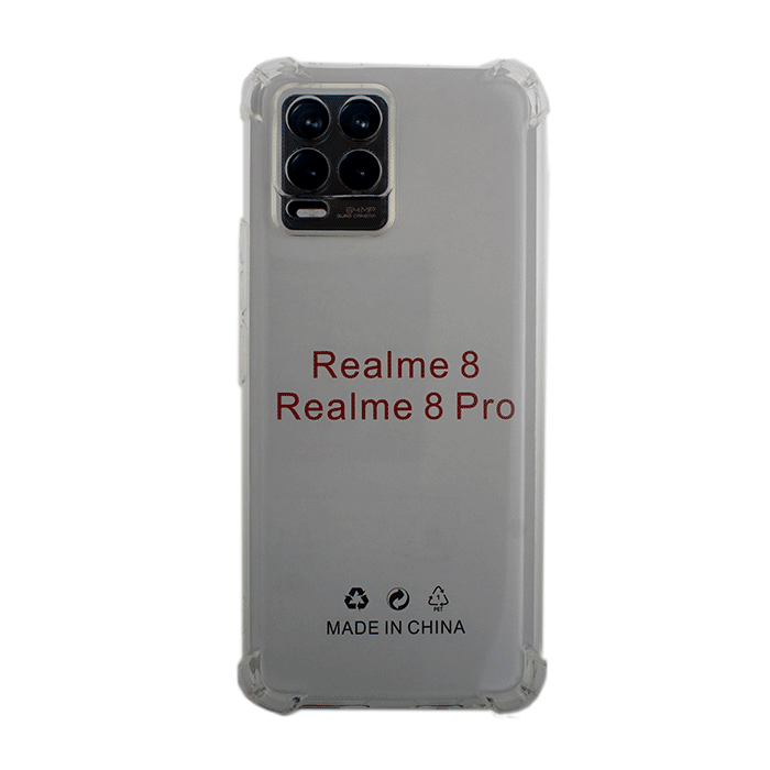 Θήκη Πλάτης Σιλικόνης Anti Shock 1.5mm για Realme 8 Pro - Χρώμα: Διαφανές