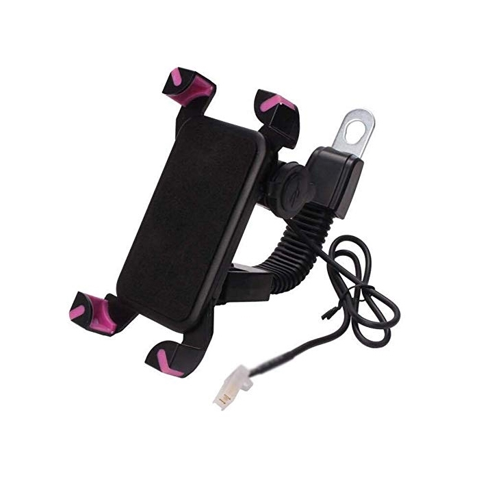 Bracket Motorcycle/bicycle Mobile Phone Holder with charger MT-01 - Χρώμα: Μαύρο