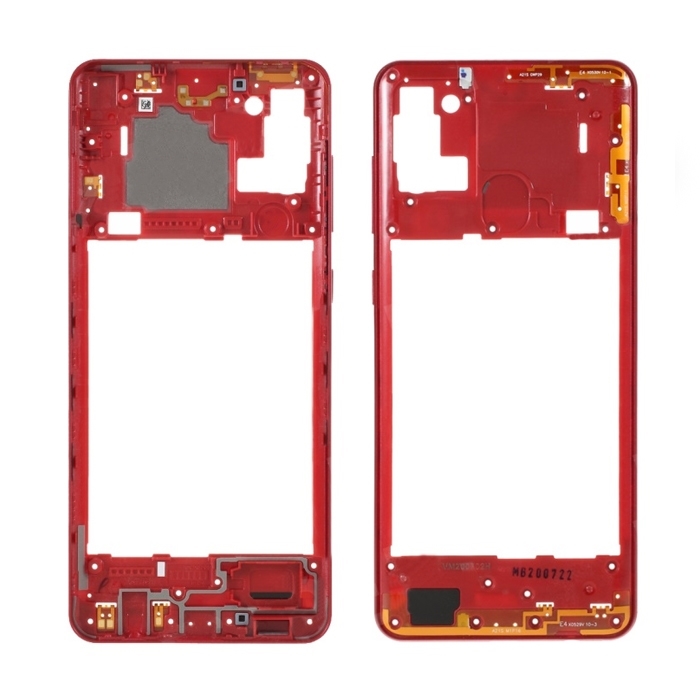 Μεσαίο Πλαίσιο με Καλωδιοταινία Middle Frame with Flex για Samsung Galaxy A21s A217F WITH FLEX - Χρώμα: Κόκκινο