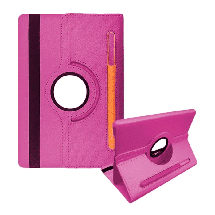Θήκη Rotating 360 Stand with Pencil Case για Universal 7-8'' - Χρώμα: Ροζ