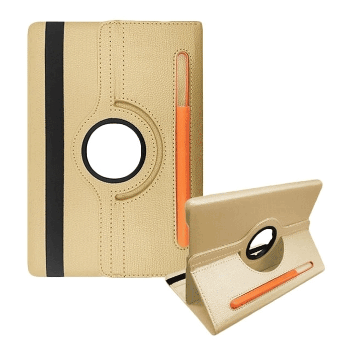 Θήκη Rotating 360 Stand with Pencil Case για Universal 7-8'' - Χρώμα: Χρυσό