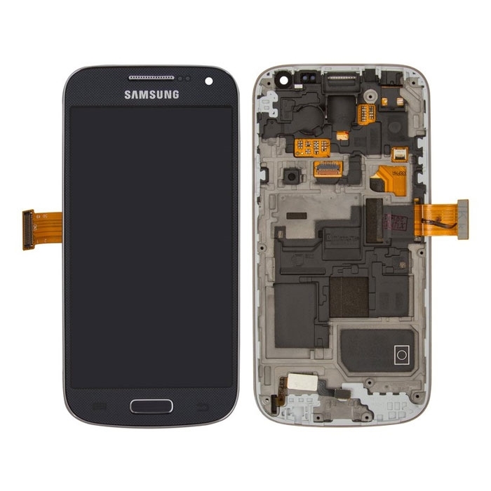SUPER AMOLED Οθόνη LCD με Μηχανισμό Αφής και Πλαίσιο για Samsung Galaxy S4 Mini (i9190) - Χρώμα: Μαύρο