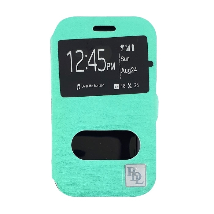 Θήκη Βιβλίο με Παράθυρο για Nokia N640XL - Χρώμα : Τιρκουαζ