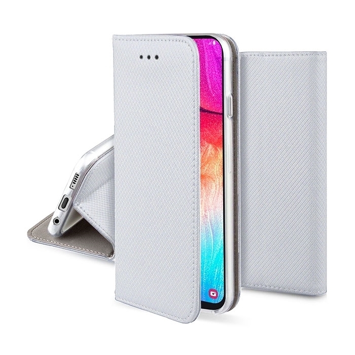 Θήκη Βιβλίο Smart Book Magnet για ZTE A310 - Χρώμα: Ασημί