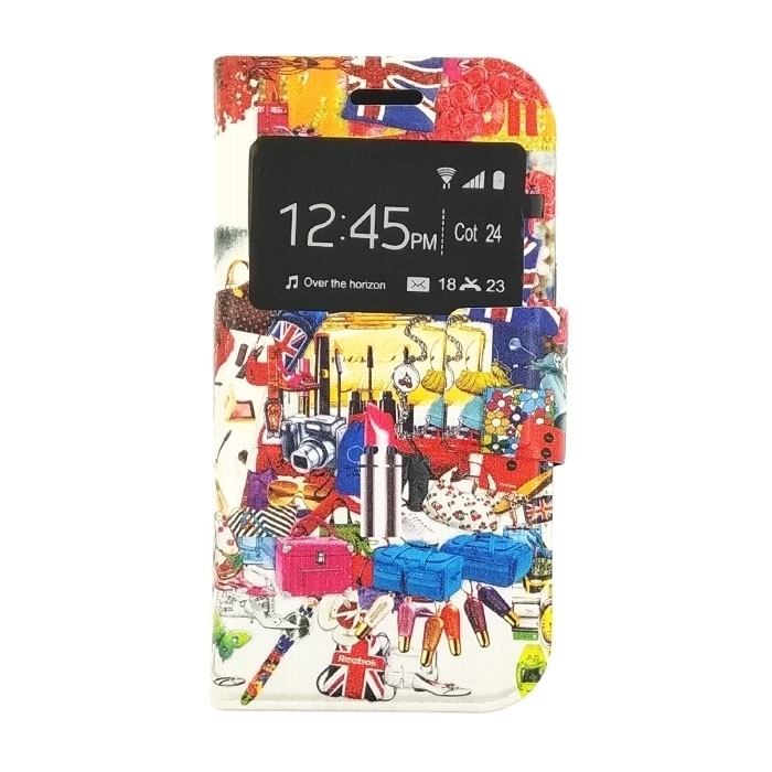 Θήκη Βιβλίο Με Παράθυρο για Sony Xperia E4g - Χρώμα: Design