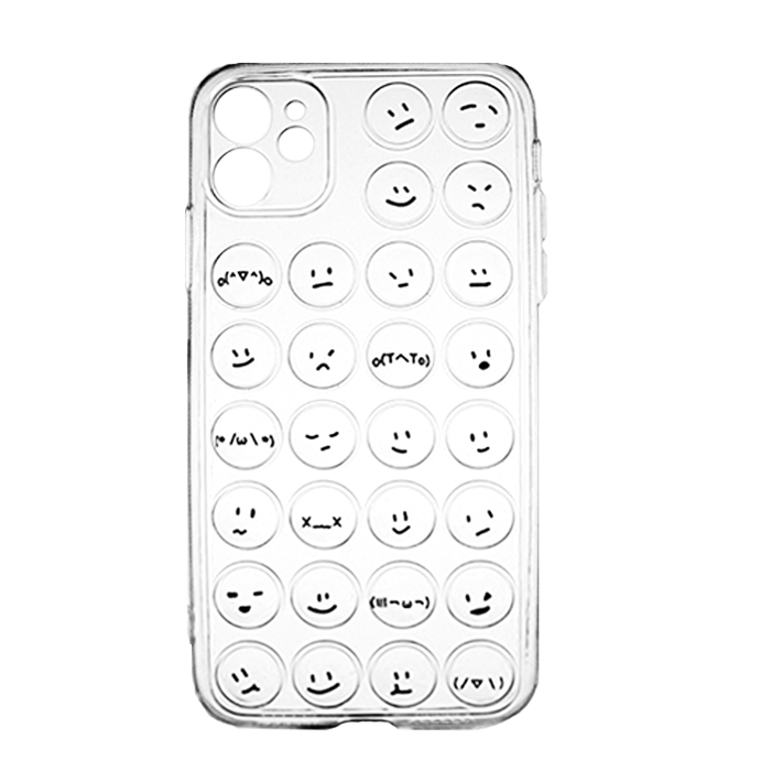 Θήκη Σιλικόνης με Emoji για iPhone 11 - Χρώμα: Διαφανές