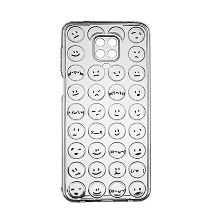 Θήκη Σιλικόνης με Emoji για Xiaomi Redmi Note 9S - Χρώμα: Διαφανές