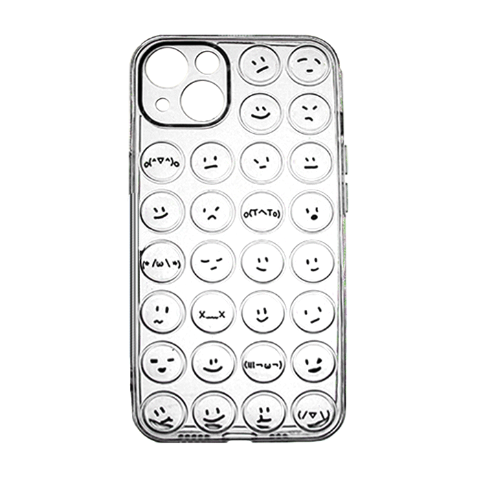 Θήκη Σιλικόνης με Emoji για iPhone 13 - Χρώμα: Διαφανές