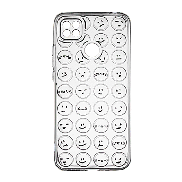 Θήκη Σιλικόνης με Emoji για Xiaomi Redmi 9C - Χρώμα: Διαφανές