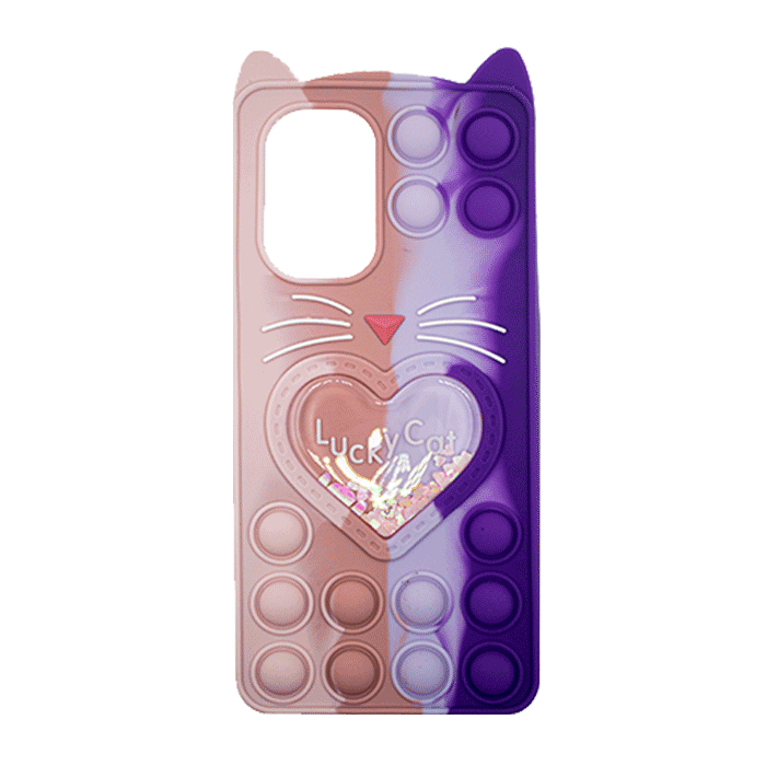 Θήκη Σιλικόνης με αυτάκια Colorful Bubbles για Xiaomi Poco F3 - Σχέδιο: Πολυχρώμη Καρδούλα (Ροζ - Μωβ)