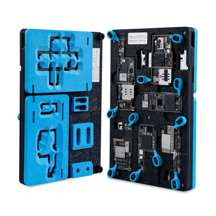 6 in 1 BGA Reballing Platform PCB Holder for iPhone X/XS/XS MAX/11/11Pro/11 Pro MAX Motherboard Planting Tin With Black Stencil