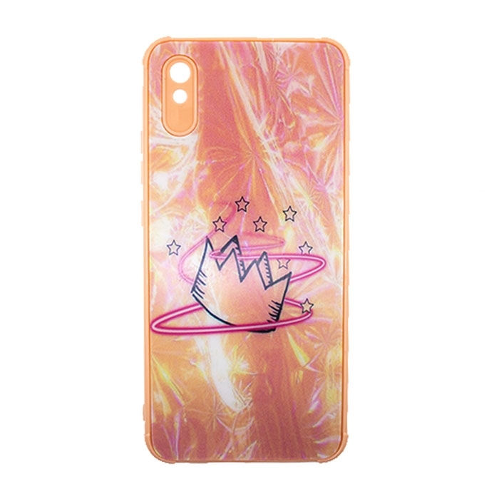 Θήκη Πλάτης Σιλικόνης για Xiaomi Redmi 9A/9i/9AT- Χρώμα: Απαλό Ροζ Με Στέμμα