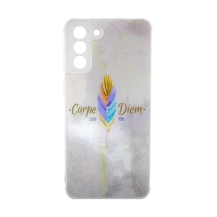 Θήκη Πλάτης Σιλικόνης για Samsung Galaxy S21 Plus - Χρώμα: Λευκό με Χρωματιστό Φτερό