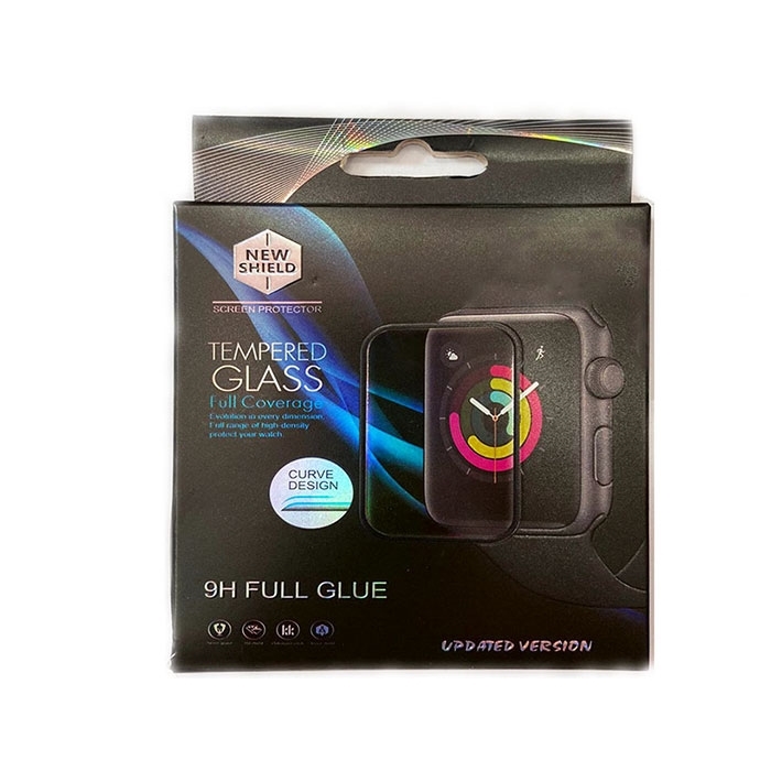 Προστασία Οθόνης Ρολογιού Apple Watch 40mm Full Glue Tempered Glass 5D - Χρώμα: Μαύρο