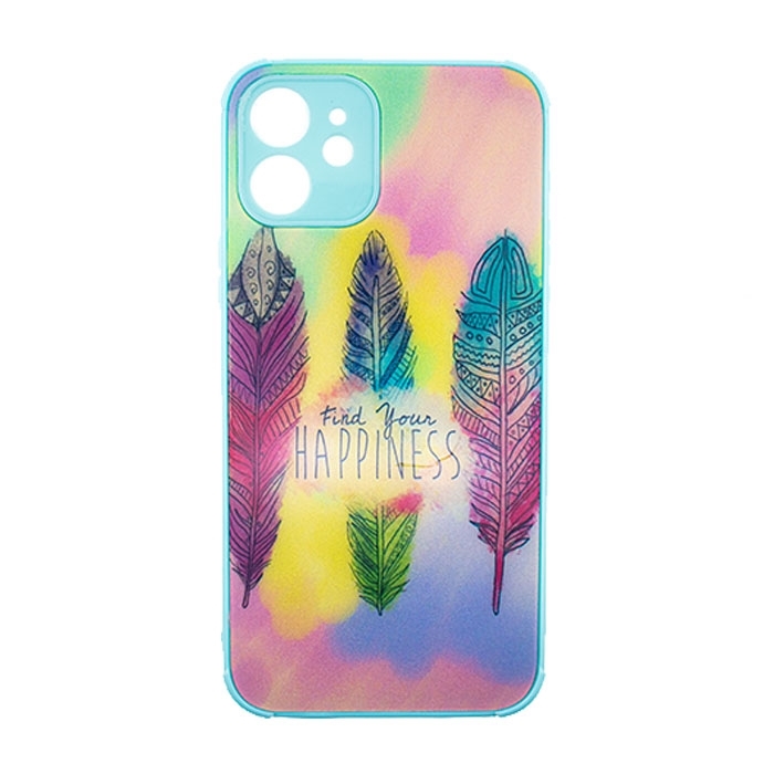 Θήκη Πλάτης Σιλικόνης για iPhone 12 5G - Χρώμα: Γαλάζιο Με Φτερά