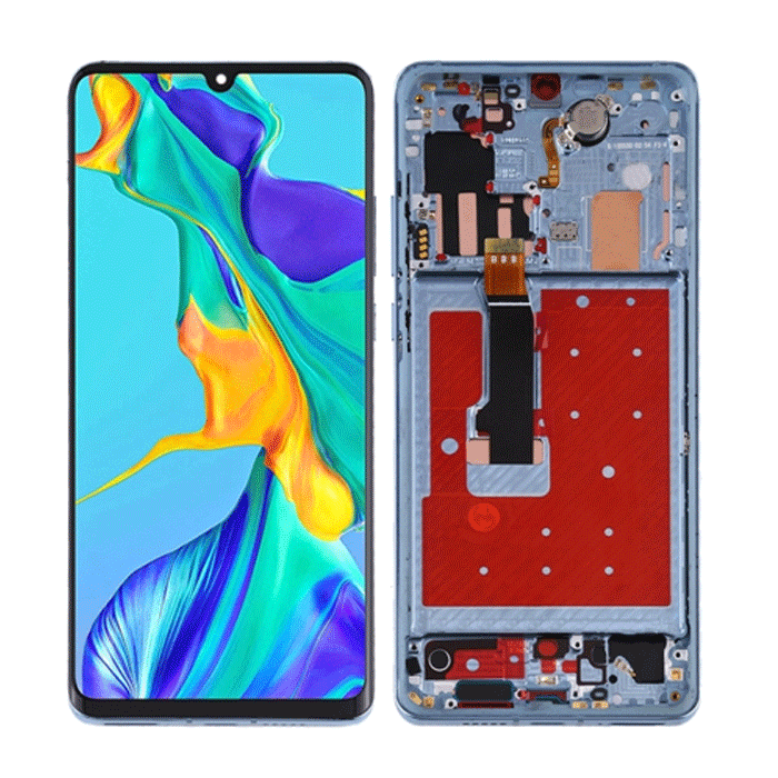 Refurbished OCG Org Change glass Οθόνη LCD με Μηχανισμό Αφής και Πλαίσιο για Huawei P30 Pro /P30 Pro New Edition with frame - Χρώμα: Breathing Crystal
