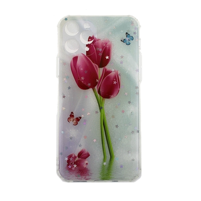 Θήκη Πλάτης Σιλικόνης για Apple iPhone 11 Pro - Σχέδιο: Κόκκινες Τουλίπες B59MVYN4M4