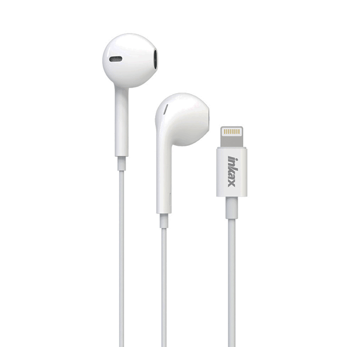 INKAX OE-01 In-ear Handsfree με Βύσμα Lightning - Χρώμα: Λευκό
