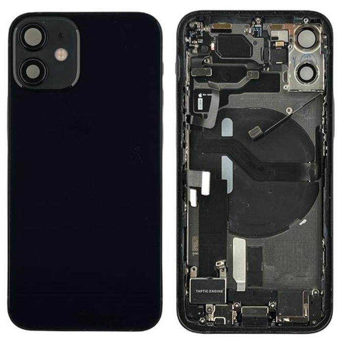 Πίσω Καπάκι με Πλαίσιο (housing) για Apple iPhone 12 Mini - Χρώμα: Μαύρο