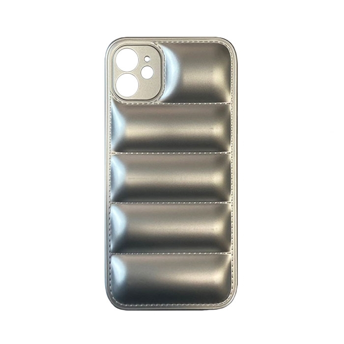 Θήκη Πλάτης Σιλικόνης wavy για Apple iPhone 11 - Χρώμα : Ασημί