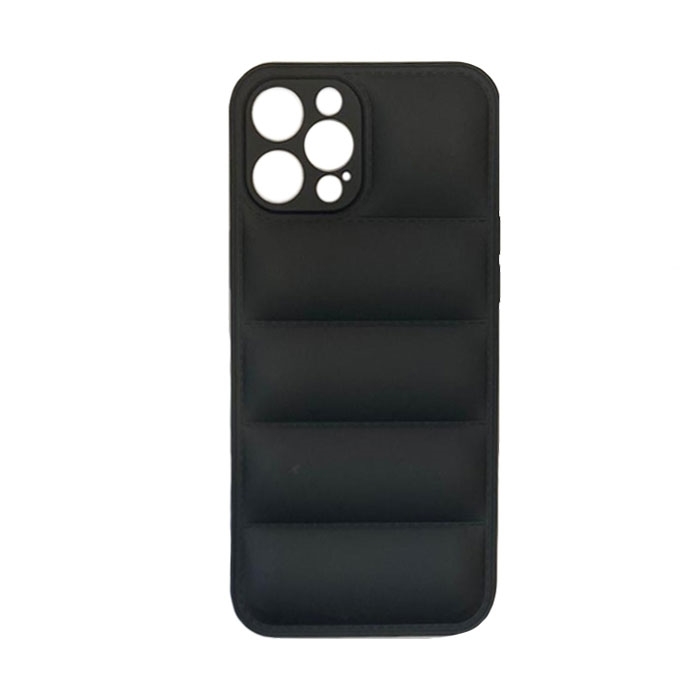 Θήκη Πλάτης Σιλικόνης wavy για Apple iPhone 12 Pro Max - Χρώμα : Μαύρο