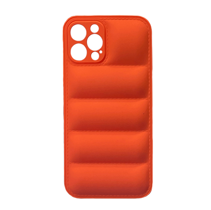 Θήκη Πλάτης Σιλικόνης wavy για Apple iPhone 12 Pro - Χρώμα : Πορτοκαλί