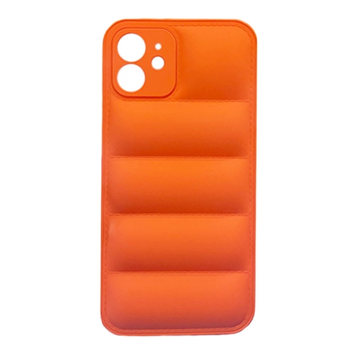 Θήκη Πλάτης Σιλικόνης wavy για Apple iPhone 12 - Χρώμα : Πορτοκαλί
