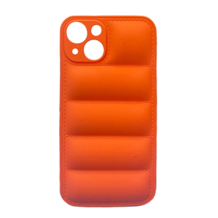 Θήκη Πλάτης Σιλικόνης wavy για Apple iPhone 13 - Χρώμα : Πορτοκαλί