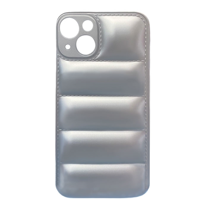 Θήκη Πλάτης Σιλικόνης wavy για Apple iPhone 13 - Χρώμα : Ασημί