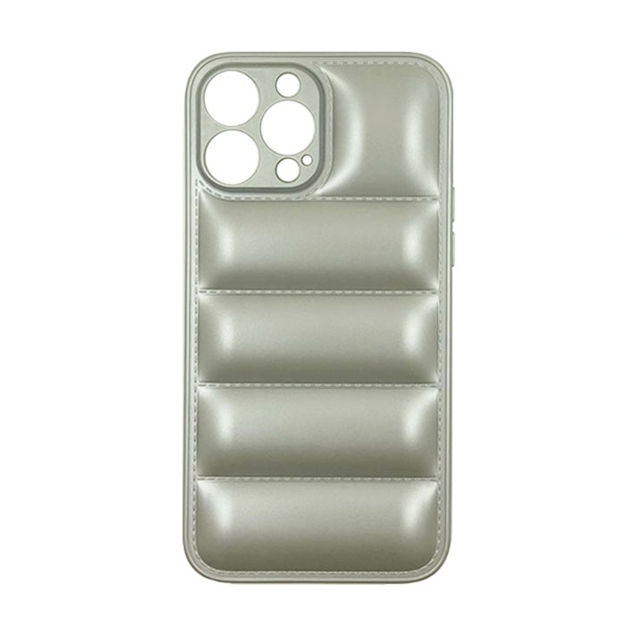Θήκη Πλάτης Σιλικόνης wavy για Apple iPhone 13 Pro Max - Χρώμα : Ασημί