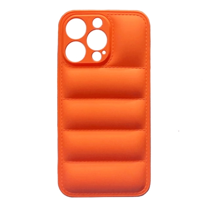 Θήκη Πλάτης Σιλικόνης wavy για Apple iPhone 13 Pro Max - Χρώμα : Πορτοκαλί