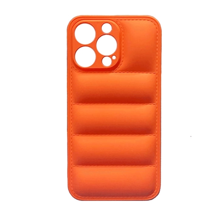 Θήκη Πλάτης Σιλικόνης wavy για Apple iPhone 13 Pro - Χρώμα : Πορτοκαλί