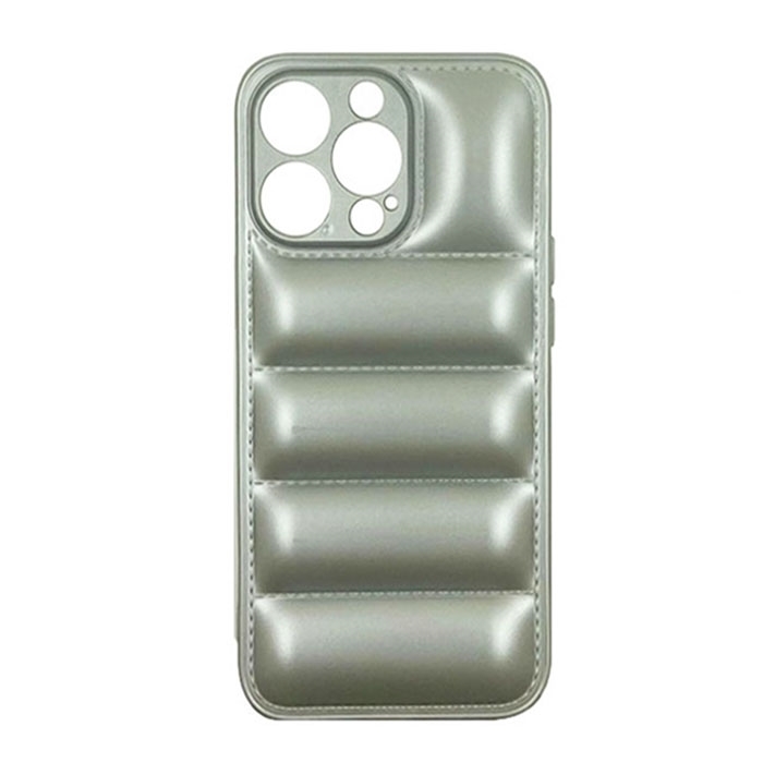Θήκη Πλάτης Σιλικόνης wavy για Apple iPhone 13 Pro - Χρώμα : Ασημί