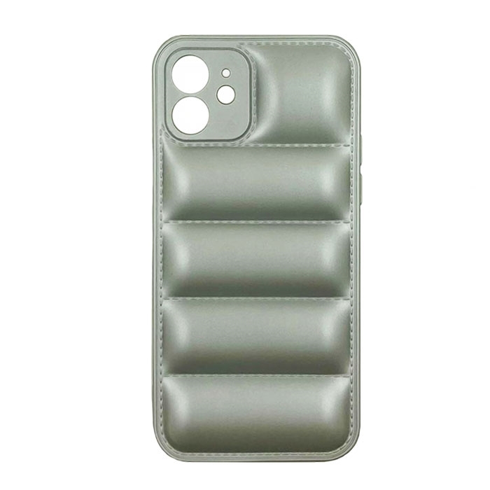 Θήκη Πλάτης Σιλικόνης wavy για Apple iPhone 12 Pro - Χρώμα : Ασημί