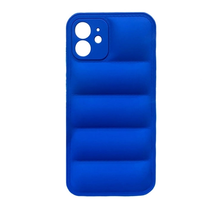 Θήκη Πλάτης Σιλικόνης wavy για Apple iPhone 12 - Χρώμα : Μπλε