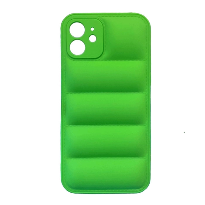 Θήκη Πλάτης Σιλικόνης wavy για Apple iPhone 12 - Χρώμα : Πράσινο