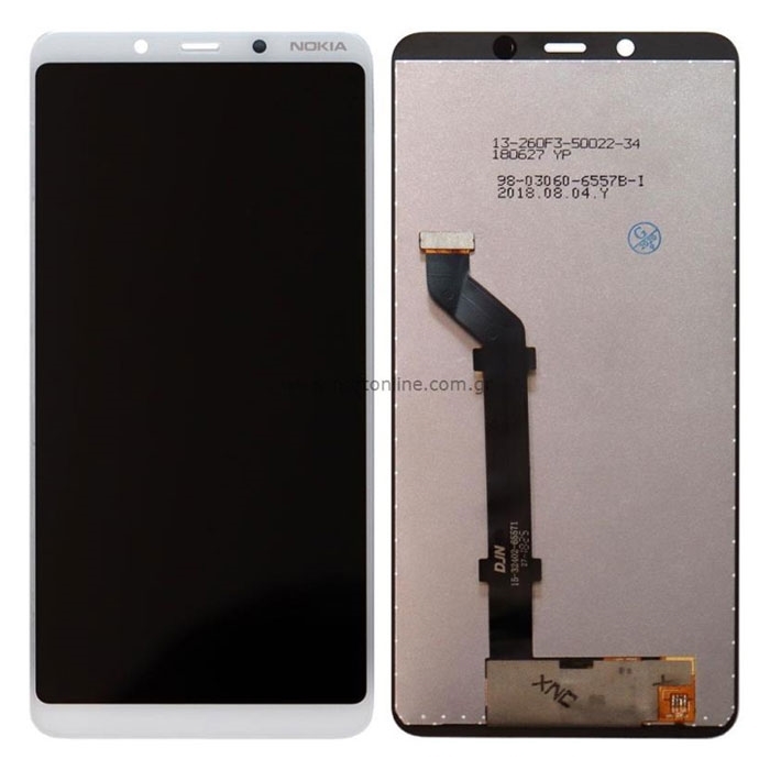 Refurbished OCG Org Change glass Οθόνη Lcd με Μηχανισμό Αφής για Nokia 3.1 Plus Χρώμα: Λευκό