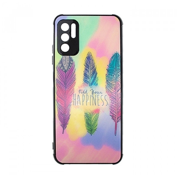 Θήκη Πλάτης Σιλικόνης για Xiaomi Redmi Note 10 5G - Χρώμα: Γαλάζιο με Φτέρα