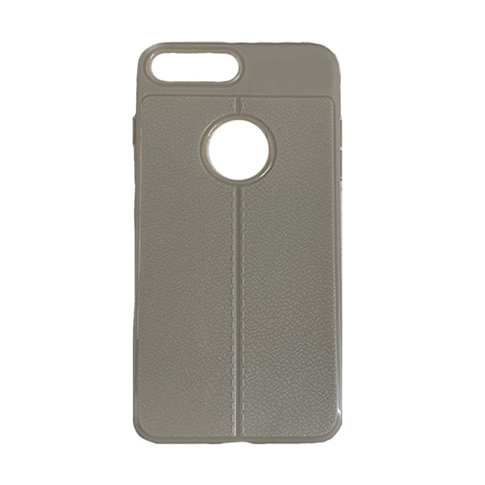 Θήκη Πλάτης Σιλικόνης Litchi για Apple iPhone 7 Plus / 8 Plus 5.5 inches - Χρώμα: Γκρι