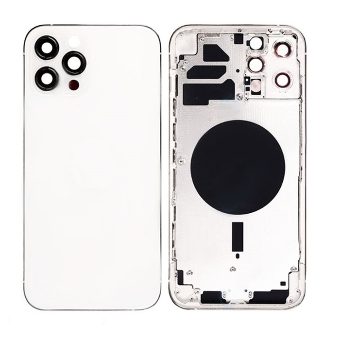 Πίσω Καπάκι με Πλαίσιο (housing) για Apple iPhone 12 Pro Max - Χρώμα: Λευκό