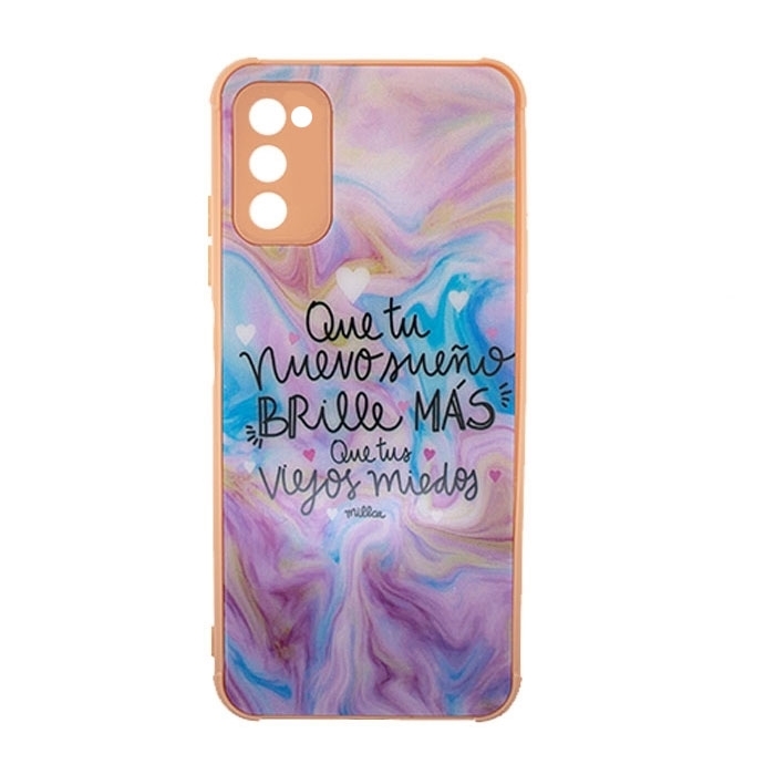 Θήκη Πλάτης Σιλικόνης για Samsung Galaxy A03s A037 - Χρώμα: Πολύχρωμο Ροζ