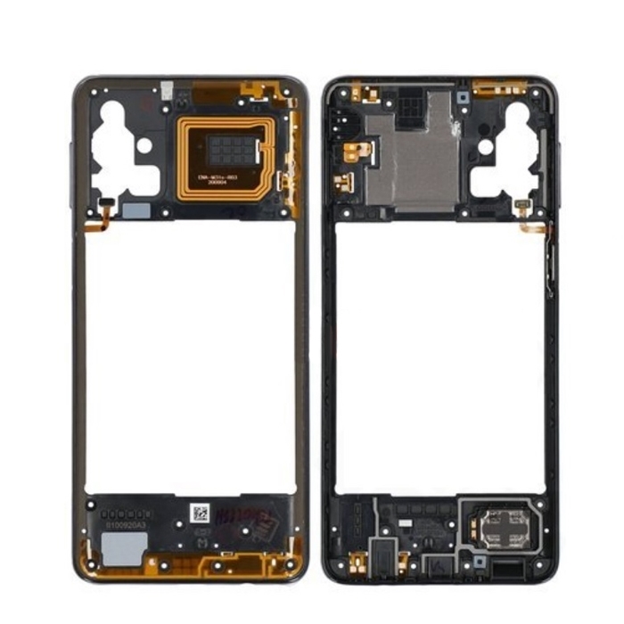 Μεσαίο Πλαίσιο με Καλωδιοταινία για Samsung Galaxy M31s - Χρώμα: Μαύρο