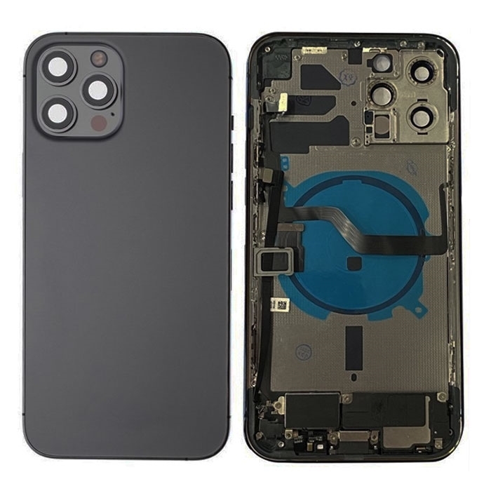 Πίσω Καπάκι με Πλαίσιο (housing) για Apple iPhone 12 Pro - Χρώμα: Μαύρο