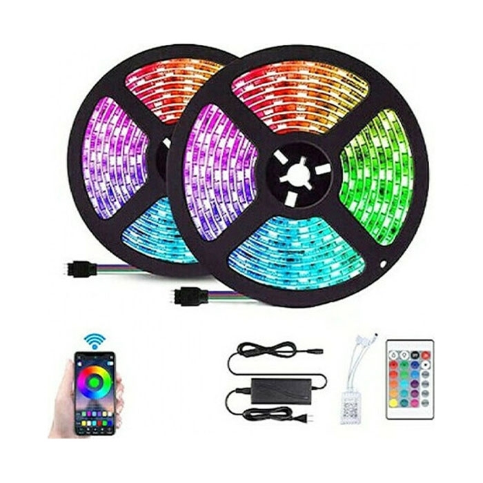 Αδιάβροχη Ταινία LED Τηλεόρασης 12V RGB Φως 2x5m Τύπου SMD5050 με Τηλεχειριστήριο