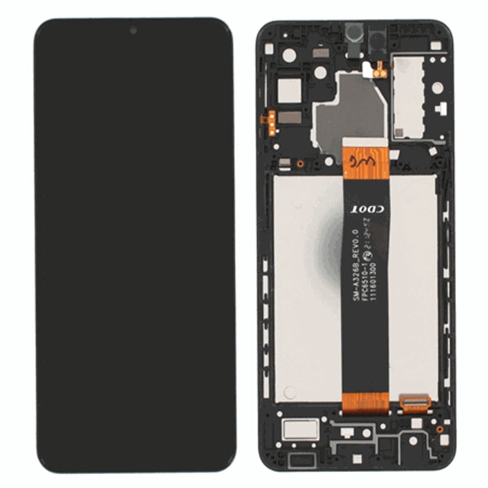 AMOLED Οθόνη LCD με Μηχανισμό Αφής Assembly και Πλαίσιο για Samsung Galaxy A32 5G A326 - Χρώμα: Μαύρο