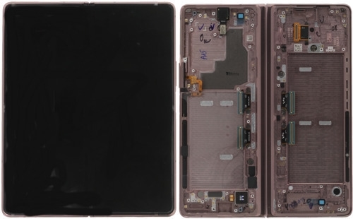 Γνήσια Εσωτερική Οθόνη LCD με Μηχανισμό Αφής και Πλαίσιο για Samsung Galaxy Z Fold 2 5G F916 GH82-24297A- Χρώμα: MYSTIC BRONZE