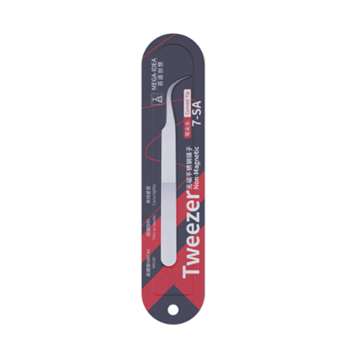 QIANLI MEGA-IDEA 7-SA Tweezer Bent Tip 0.15mm 00-SA Non-Magnetic Stainless Steel